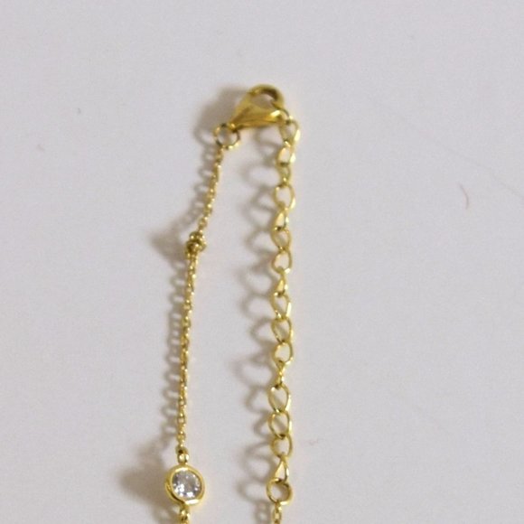 Gold Hamsa Hand Crystal Necklace - Picture 5 of 6